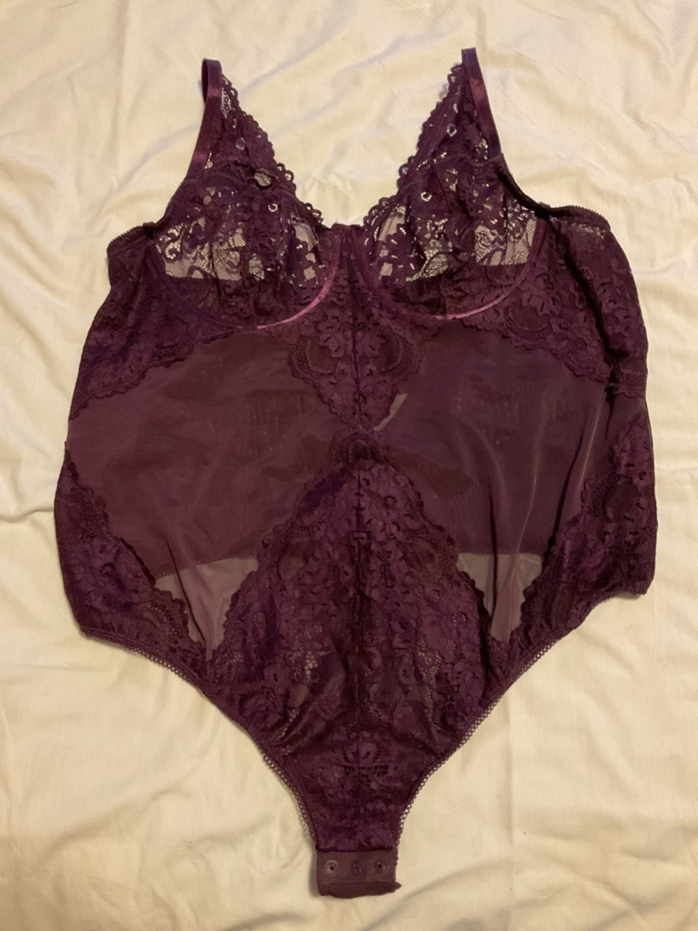 Plum Lace Sheer Bodysuit